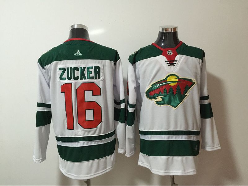 Men Minnesota Wild #16 Zucker White Hockey Stitched Adidas NHL Jerseys